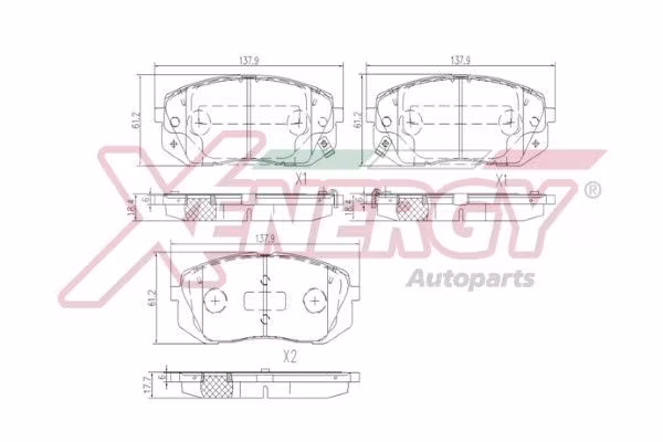 AP XENERGY Kit pastiglie freno, Freno a disco