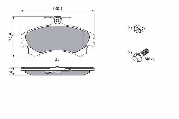 BOSCH Kit pastiglie freno, Freno a disco