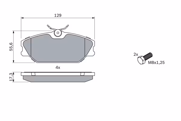 BOSCH Kit pastiglie freno, Freno a disco