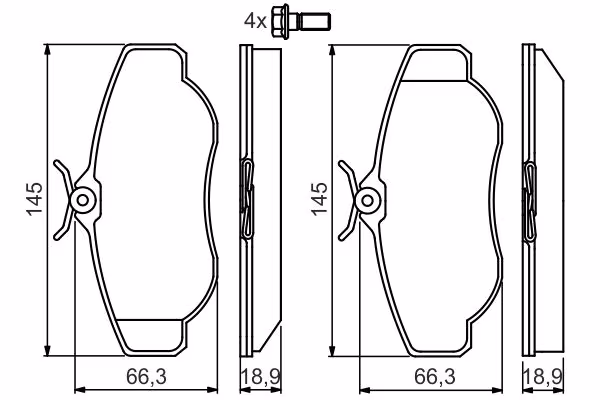 BOSCH Kit pastiglie freno, Freno a disco