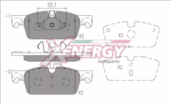 AP XENERGY Kit pastiglie freno, Freno a disco