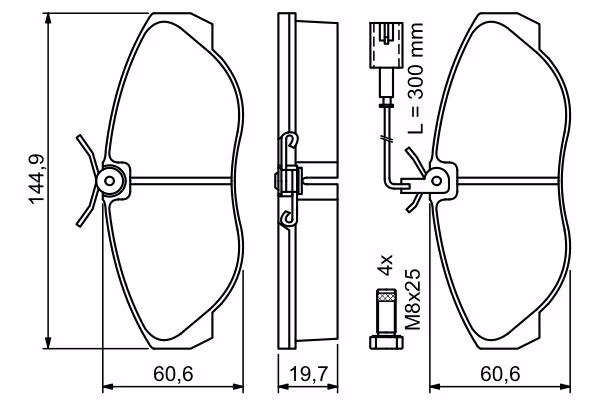 BOSCH Kit pastiglie freno, Freno a disco
