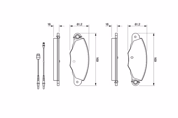 BOSCH Kit pastiglie freno, Freno a disco