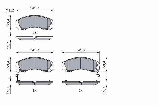 BOSCH Kit pastiglie freno, Freno a disco