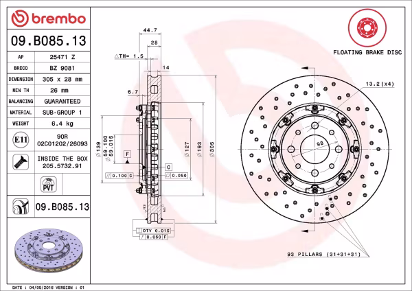 BREMBO Disco freno