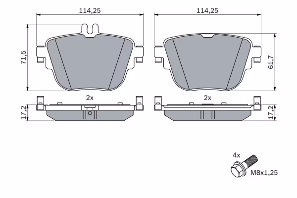 BOSCH Kit pastiglie freno, Freno a disco
