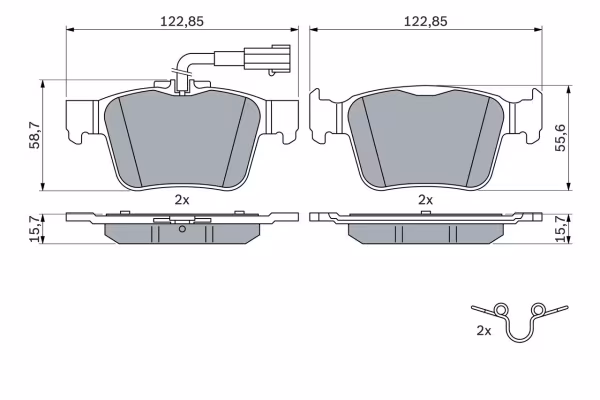 BOSCH Kit pastiglie freno, Freno a disco