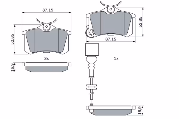 BOSCH Kit pastiglie freno, Freno a disco