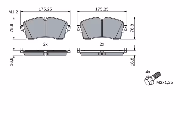 BOSCH Kit pastiglie freno, Freno a disco