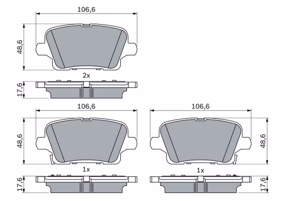 BOSCH Kit pastiglie freno, Freno a disco