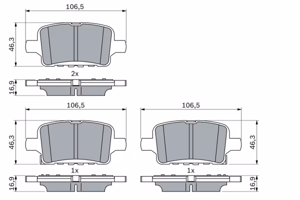 BOSCH Kit pastiglie freno, Freno a disco