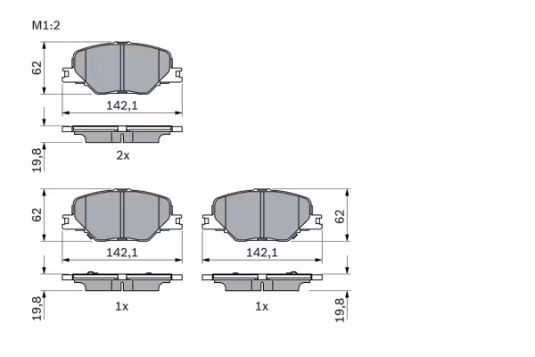 BOSCH Kit pastiglie freno, Freno a disco