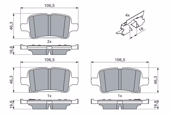BOSCH Kit pastiglie freno, Freno a disco