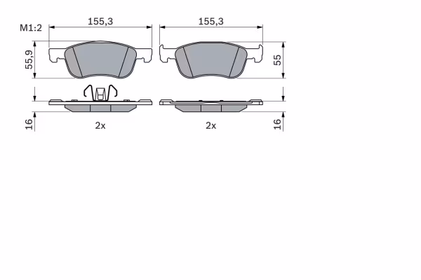 BOSCH Kit pastiglie freno, Freno a disco