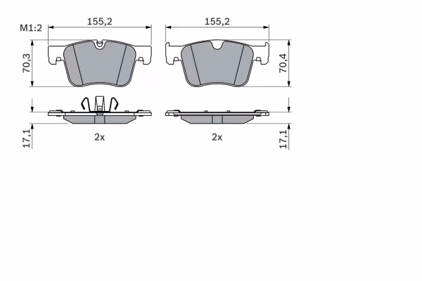 BOSCH Kit pastiglie freno, Freno a disco