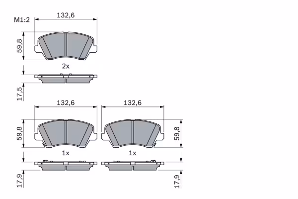 BOSCH Kit pastiglie freno, Freno a disco