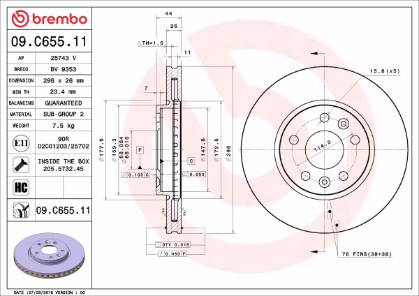 BREMBO Disco freno