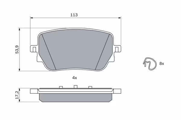 BOSCH Kit pastiglie freno, Freno a disco