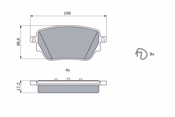 BOSCH Kit pastiglie freno, Freno a disco