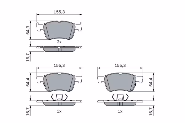 BOSCH Kit pastiglie freno, Freno a disco