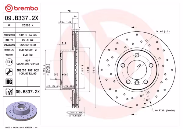BREMBO Disco freno