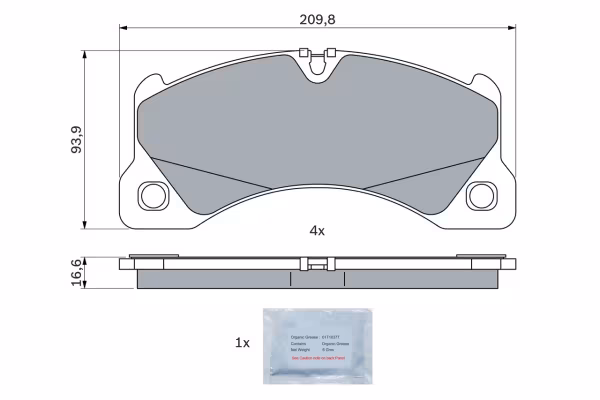 BOSCH Kit pastiglie freno, Freno a disco