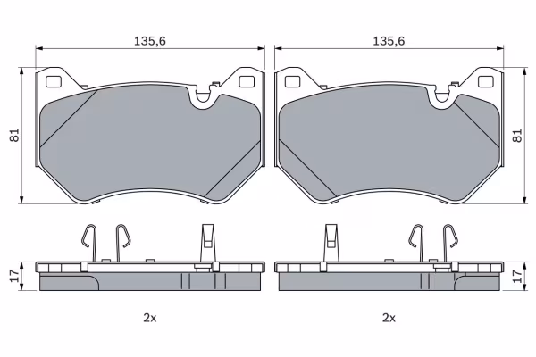 BOSCH Kit pastiglie freno, Freno a disco