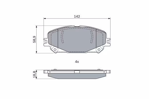 BOSCH Kit pastiglie freno, Freno a disco