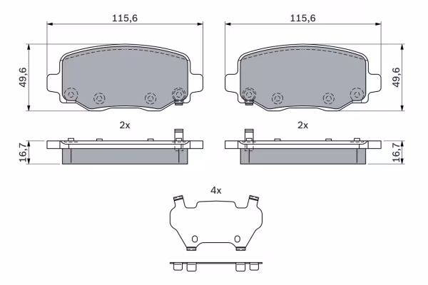 BOSCH Kit pastiglie freno, Freno a disco
