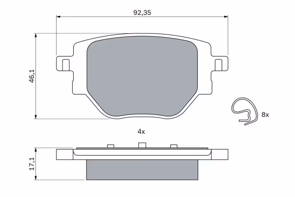 BOSCH Kit pastiglie freno, Freno a disco
