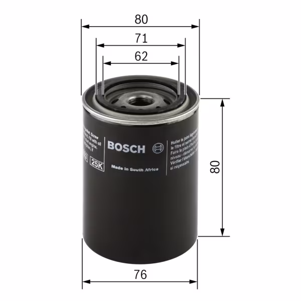 BOSCH Filtro olio