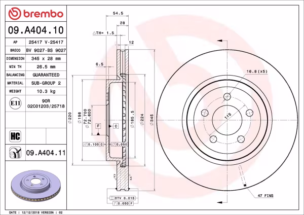 BREMBO Disco freno