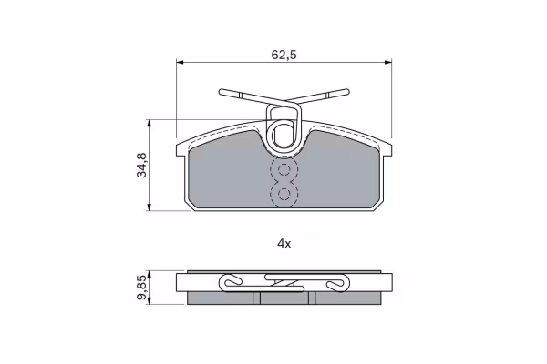 BOSCH Kit pastiglie freno, Freno a disco