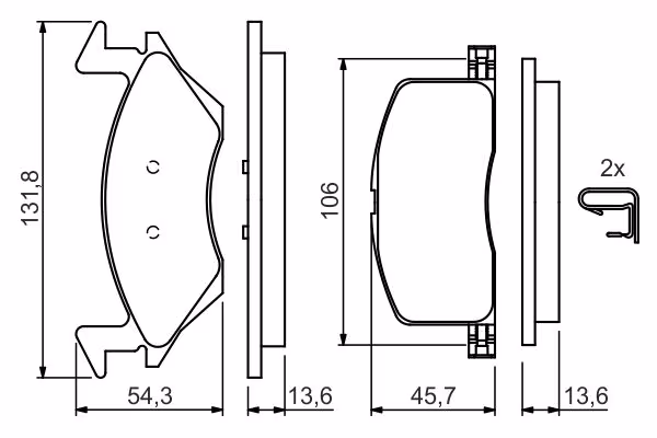 BOSCH Kit pastiglie freno, Freno a disco