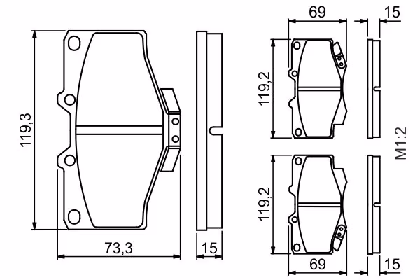 BOSCH Kit pastiglie freno, Freno a disco