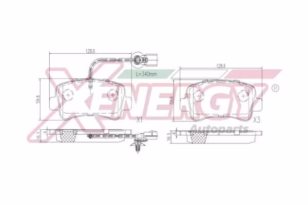 AP XENERGY Kit pastiglie freno, Freno a disco