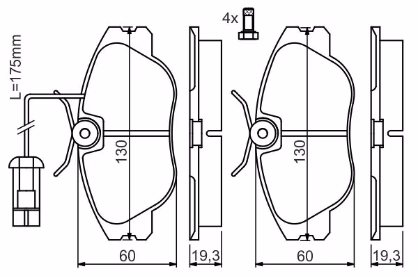 BOSCH Kit pastiglie freno, Freno a disco