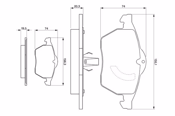 BOSCH Kit pastiglie freno, Freno a disco