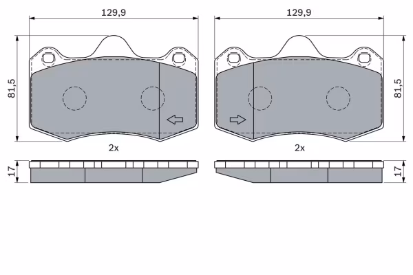 BOSCH Kit pastiglie freno, Freno a disco