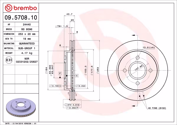 BREMBO Disco freno