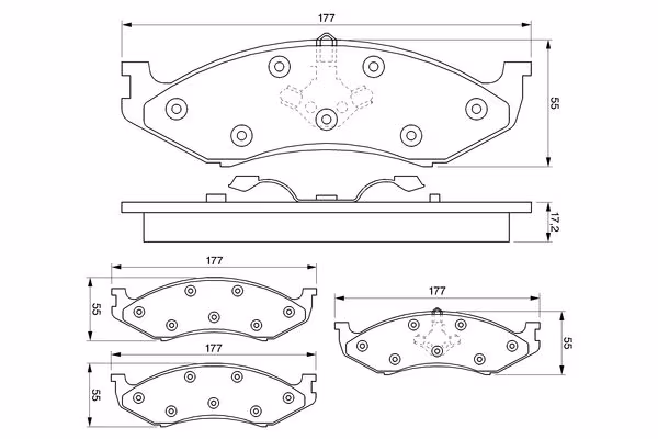 BOSCH Kit pastiglie freno, Freno a disco