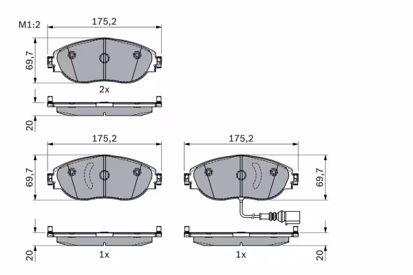 BOSCH Kit pastiglie freno, Freno a disco