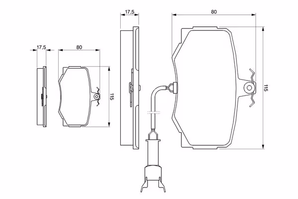 BOSCH Kit pastiglie freno, Freno a disco
