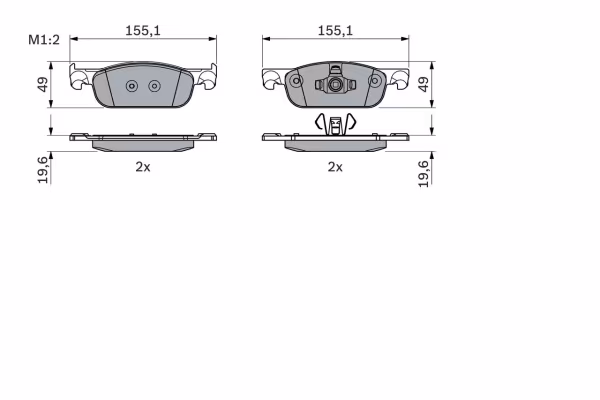 BOSCH Kit pastiglie freno, Freno a disco