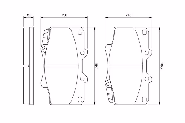 BOSCH Kit pastiglie freno, Freno a disco