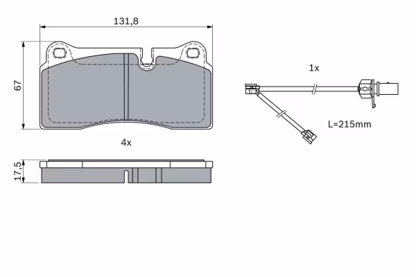 BOSCH Kit pastiglie freno, Freno a disco