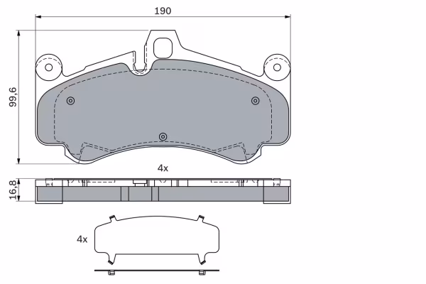 BOSCH Kit pastiglie freno, Freno a disco