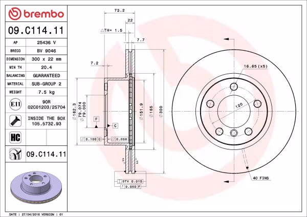 BREMBO Disco freno