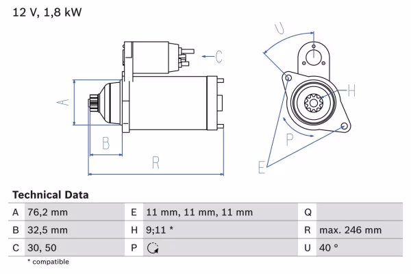 BOSCH Motorino d\'avviamento