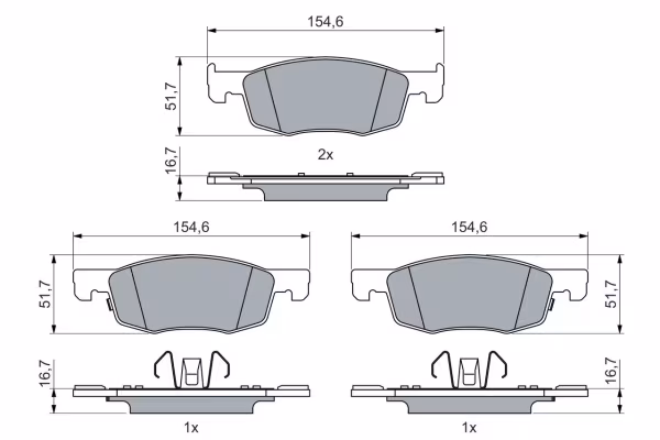 BOSCH Kit pastiglie freno, Freno a disco